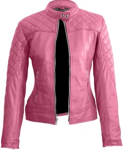 womens-pink-quilted-faux-leather-jacket