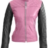 womens-pink-quilted-faux-leather-jacket-with-black-sleeves