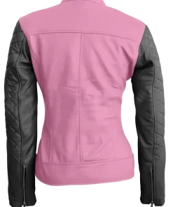 womens-pink-quilted-faux-leather-jacket-with-black-sleeves