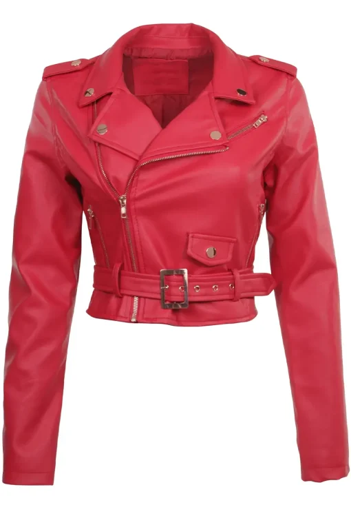 womens-red-faux-leather-cropped-biker-jacket