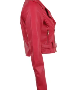 womens-red-faux-leather-cropped-biker-jacket