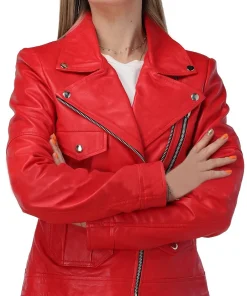 womens-red-faux-leather-jacket-with-lapel-collar