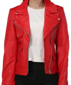 womens-red-faux-leather-jacket-with-lapel-collar
