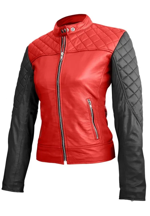 womens-red-quilted-faux-leather-jacket-with-black-sleeves