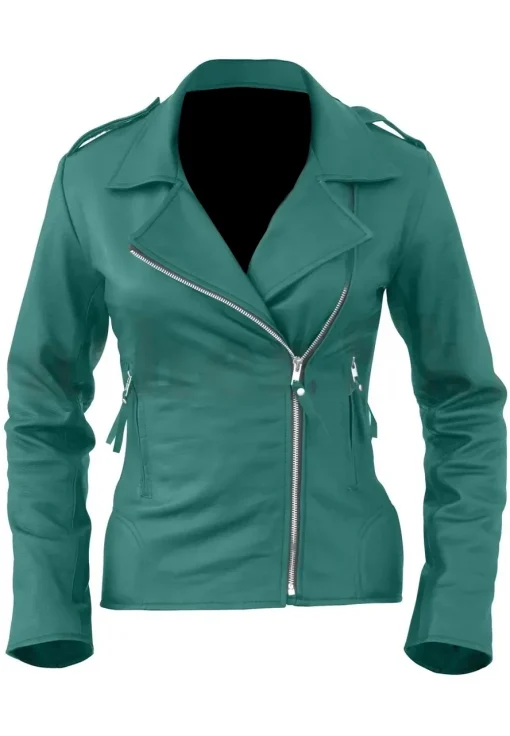 womens-sea-green-faux-leather-biker-jacket