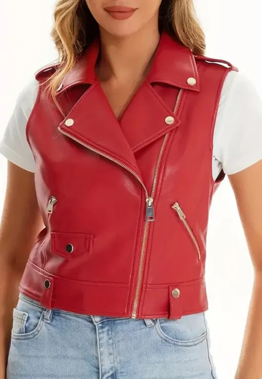 womens-sleeveless-red-faux-leather-biker-vest