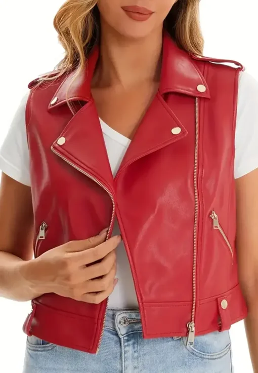 womens-sleeveless-red-faux-leather-biker-vest