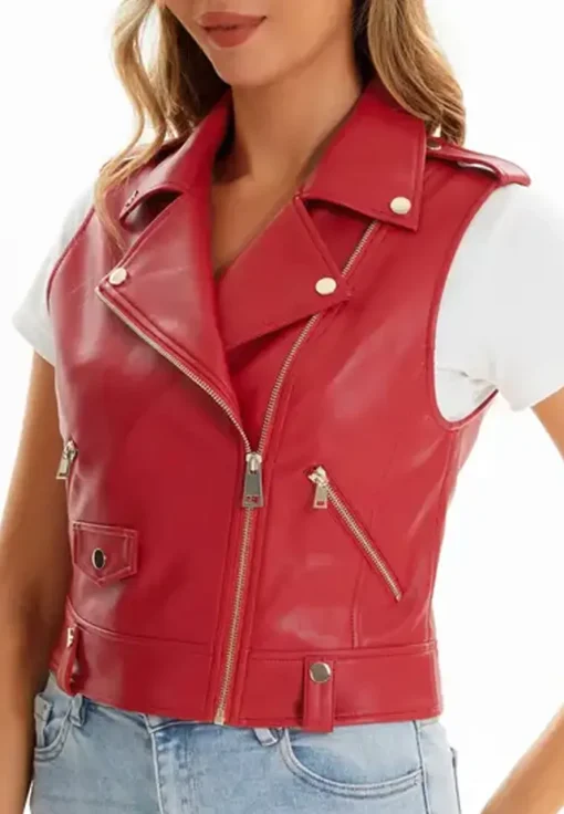 womens-sleeveless-red-faux-leather-biker-vest