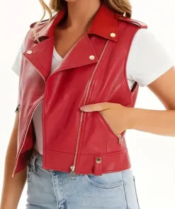 womens-sleeveless-red-faux-leather-biker-vest