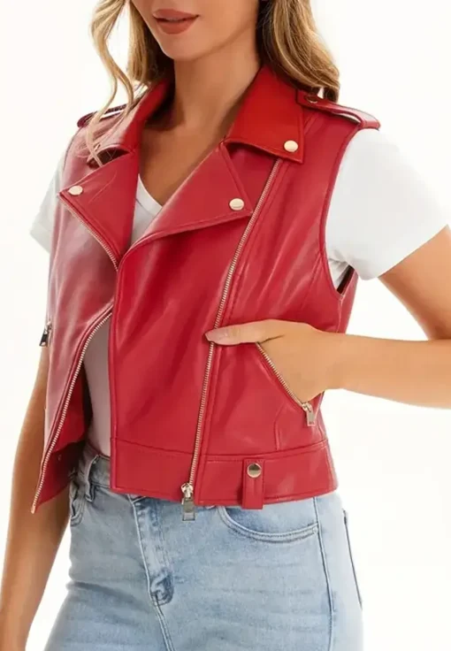 womens-sleeveless-red-faux-leather-biker-vest