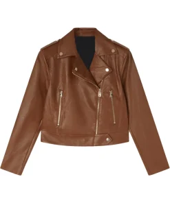 womens-solid-brown-faux-leather-biker-jacket
