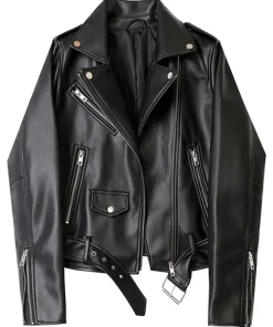 womens-solid-zipper-black-faux-leather-biker-jacket