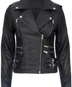 womens-trendy-biker-black-faux-leather-jacket