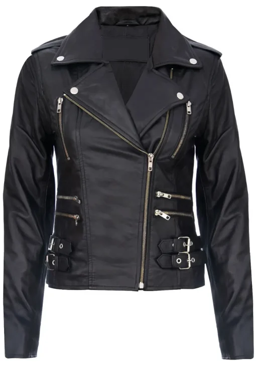 womens-trendy-biker-black-faux-leather-jacket