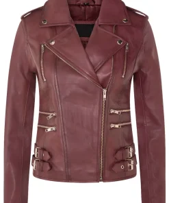 womens-trendy-biker-burgundy-faux-leather-jacket