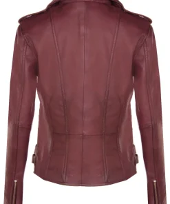 womens-trendy-biker-burgundy-faux-leather-jacket