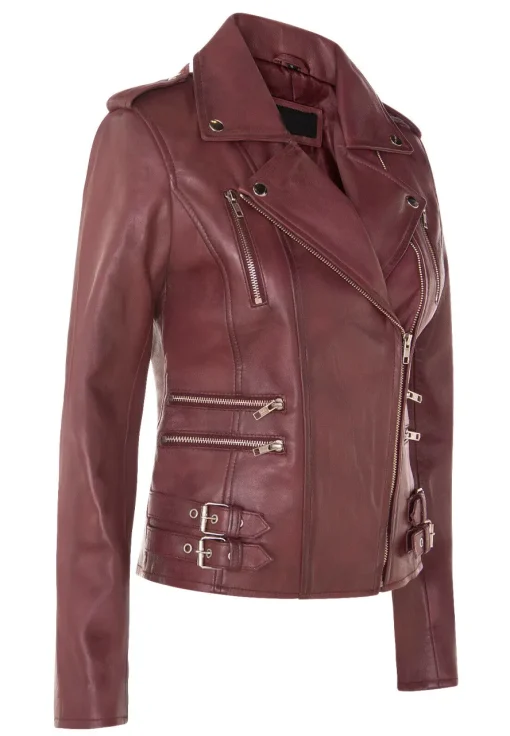 womens-trendy-biker-burgundy-faux-leather-jacket