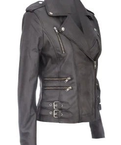 womens-trendy-biker-grey-faux-leather-jacket