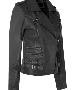 womens-trendy-biker-matt-black-faux-leather-jacket