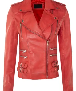 womens-trendy-biker-red-faux-leather-jacket