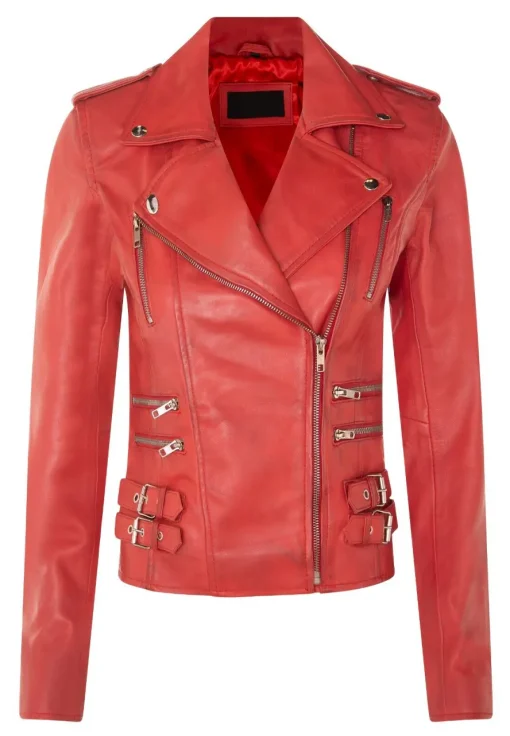 womens-trendy-biker-red-faux-leather-jacket