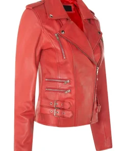 womens-trendy-biker-red-faux-leather-jacket