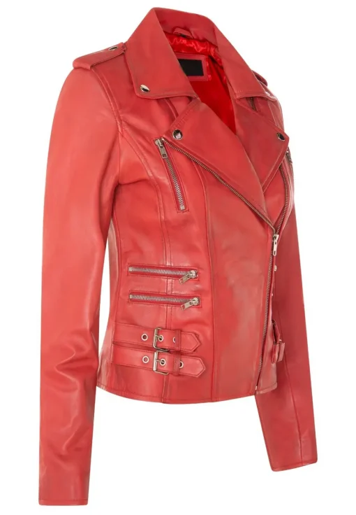 womens-trendy-biker-red-faux-leather-jacket