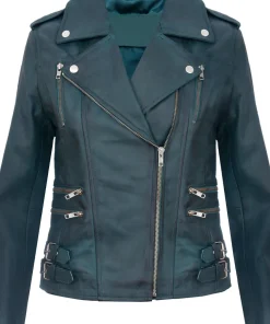 womens-trendy-biker-teal-faux-leather-jacket