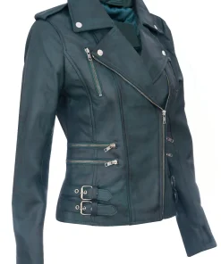 womens-trendy-biker-teal-faux-leather-jacket