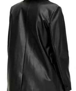 womens-trendy-faux-leather-black-blazer