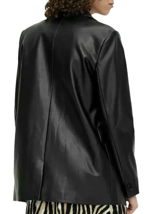 womens-trendy-faux-leather-black-blazer