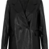 womens-trendy-faux-leather-black-blazer