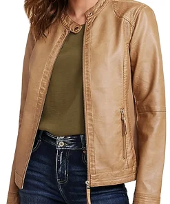 womens-versatile-brown-faux-leather-jacket