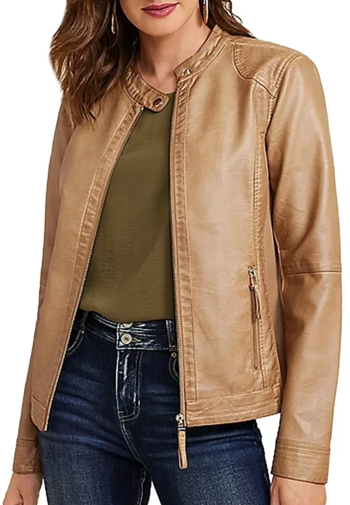 womens-versatile-brown-faux-leather-jacket