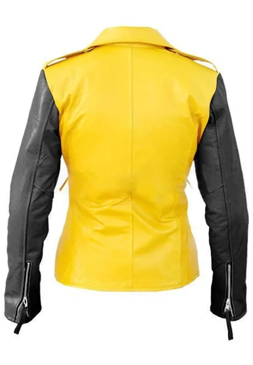 womens-yellow-faux-leather-jacket-with-black-sleeves