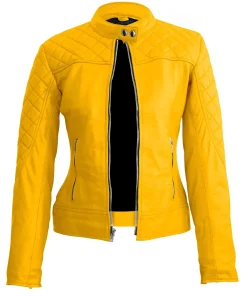 womens-yellow-quilted-faux-leather-jacket