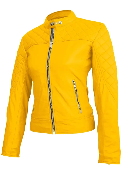 womens-yellow-quilted-faux-leather-jacket