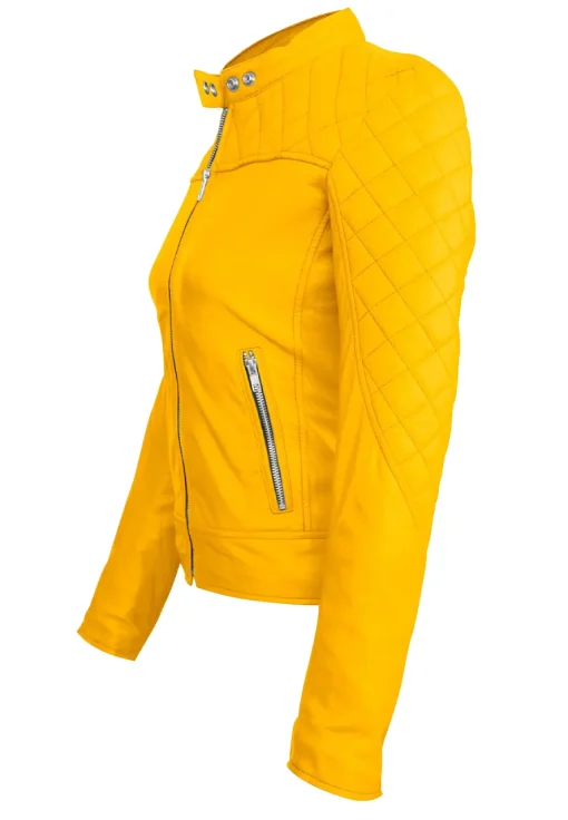 womens-yellow-quilted-faux-leather-jacket