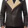 mens-asymmetrical-dark-brown-faux-leather-shearling-jacket