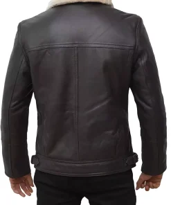 mens-asymmetrical-dark-brown-faux-leather-shearling-jacket