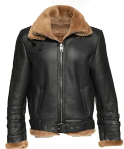 mens-aviator-black-faux-leather-shearling-jacket