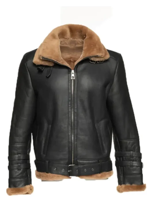 mens-aviator-black-faux-leather-shearling-jacket
