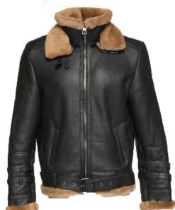 mens-aviator-black-faux-leather-shearling-jacket