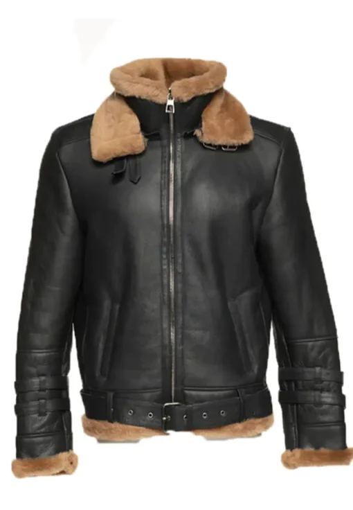 mens-aviator-black-faux-leather-shearling-jacket