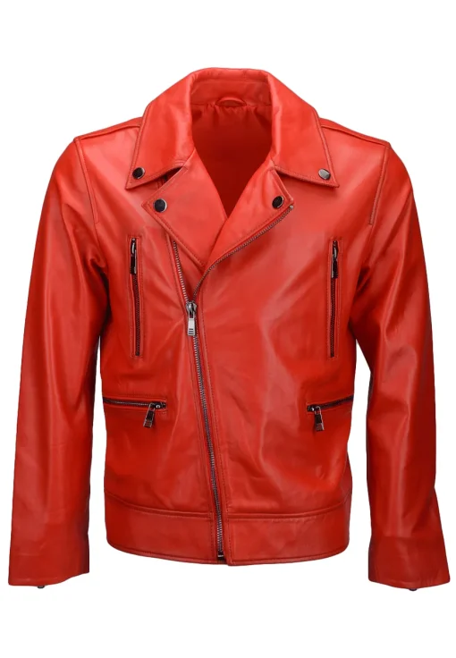 mens-biker-faux-leather-red-jacket