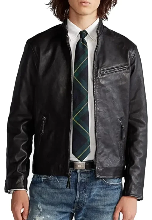 mens-black-cafe-racer-faux-leather-moto-jacket
