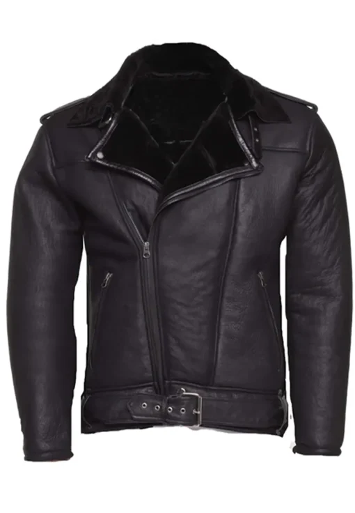 mens-black-faux-leather-shearling-biker-jacket-with-belt