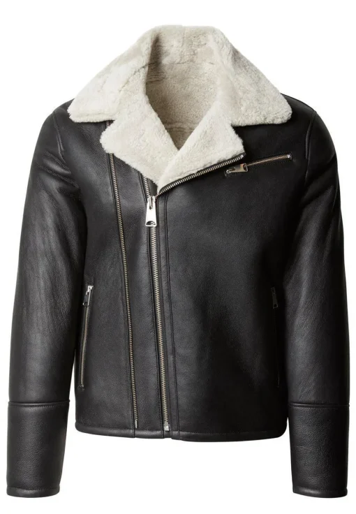 mens-black-faux-leather-white-shearling-jacket