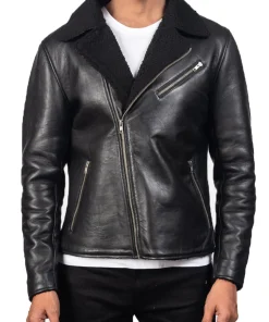 mens-black-shearling-faux-leather-jacket