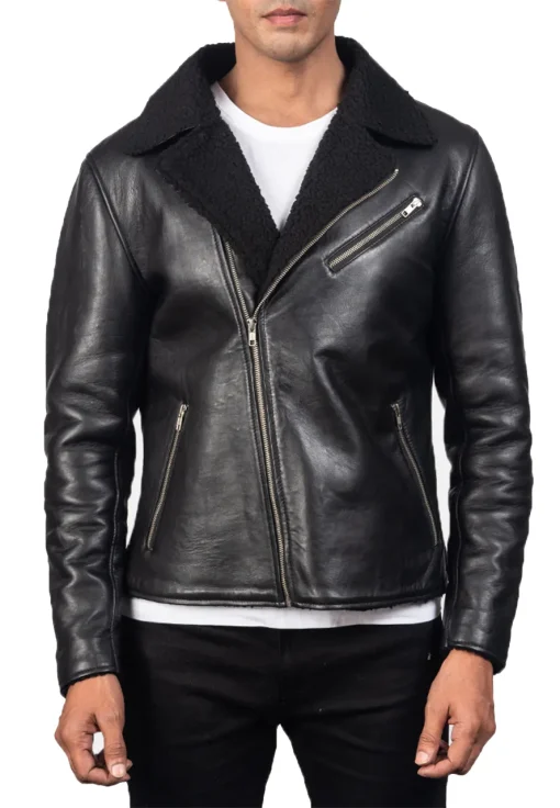 mens-black-shearling-faux-leather-jacket